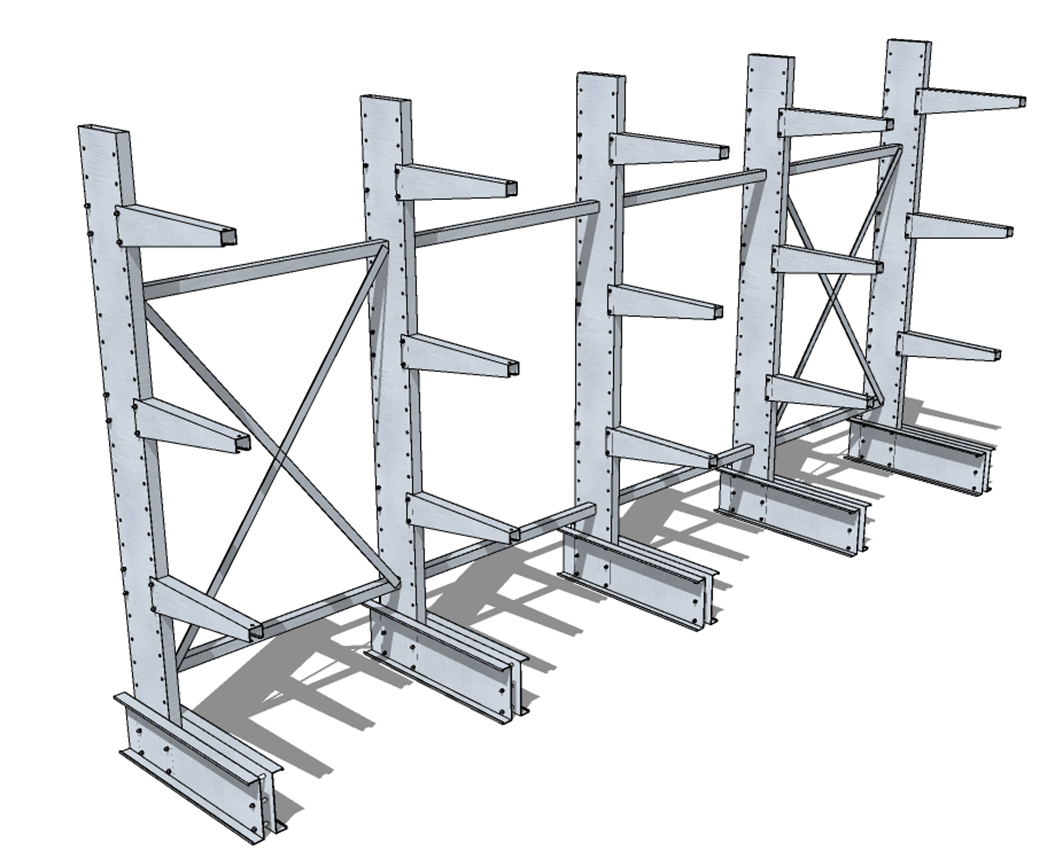 Grenställ 2500x600x1250x5 grenställage snabb leverans
